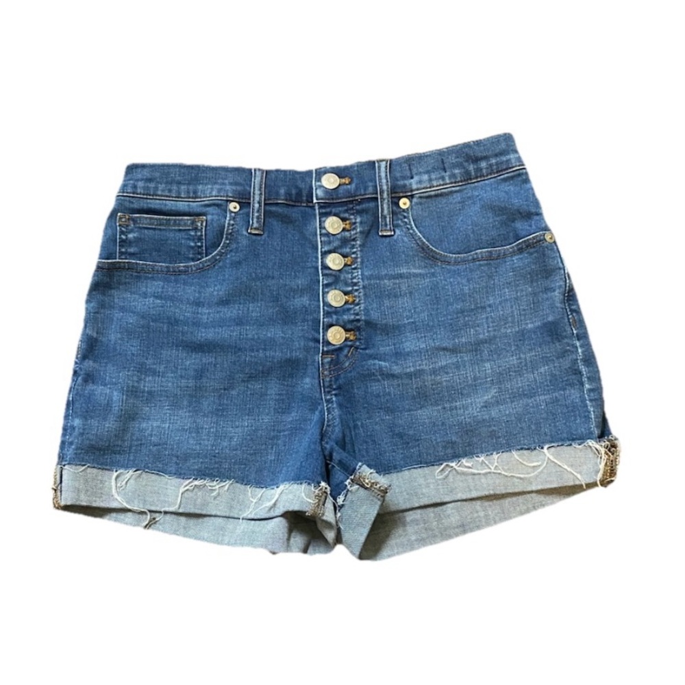 Madewell Blue Jean Shorts High-Waisted Casual Button Fly High Rise size 6 US EUC